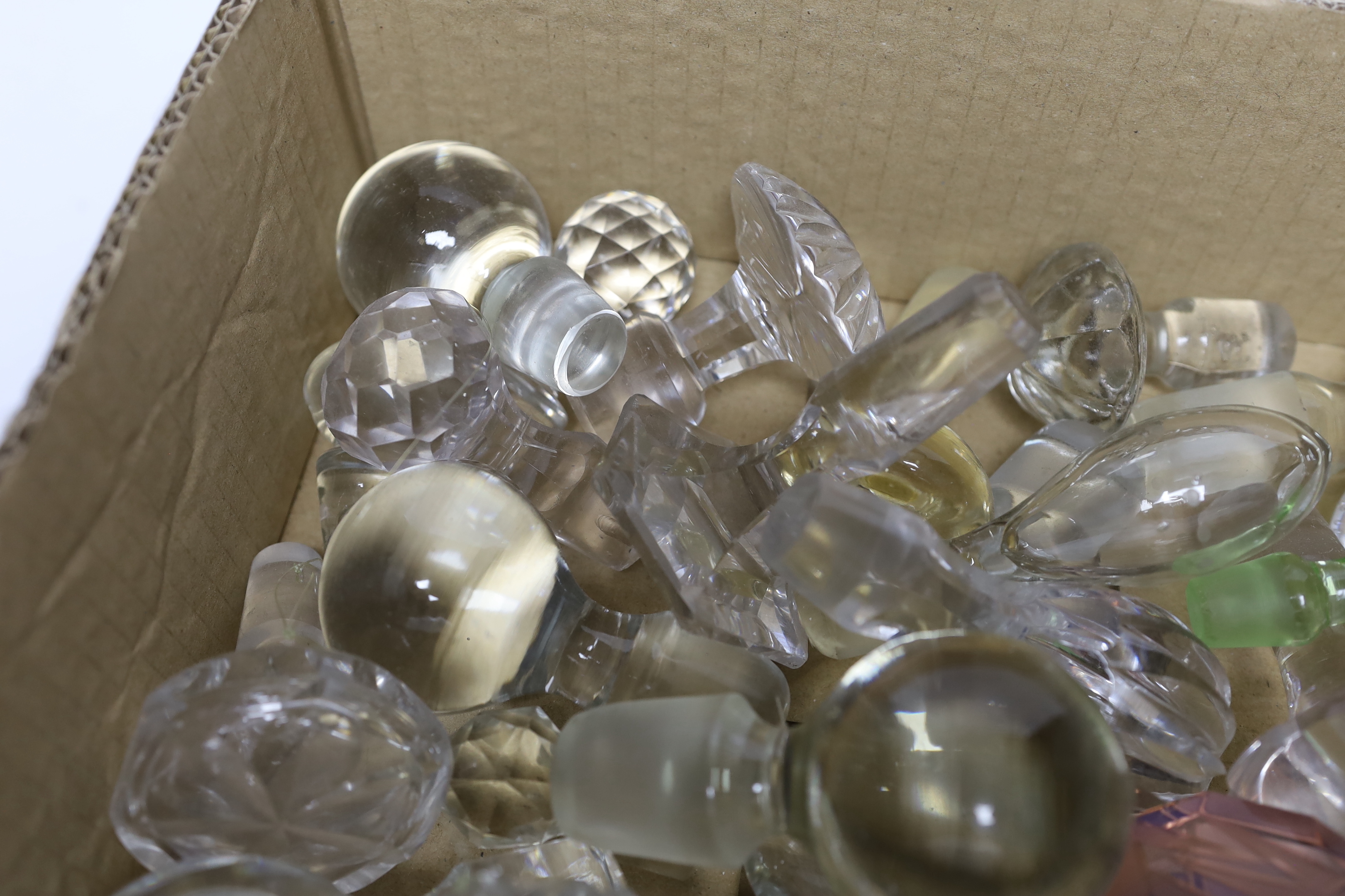 A collection of decanter stoppers